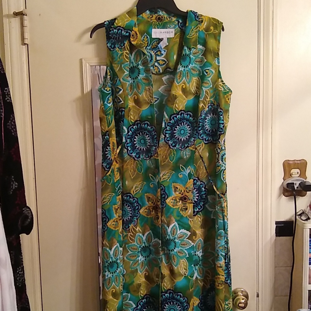 Long multi color button front